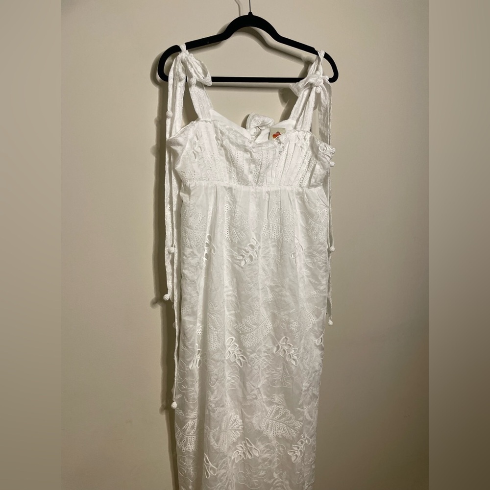 FARM Rio Eyelet Embroidered Midi Dress white - Picture 4 of 7